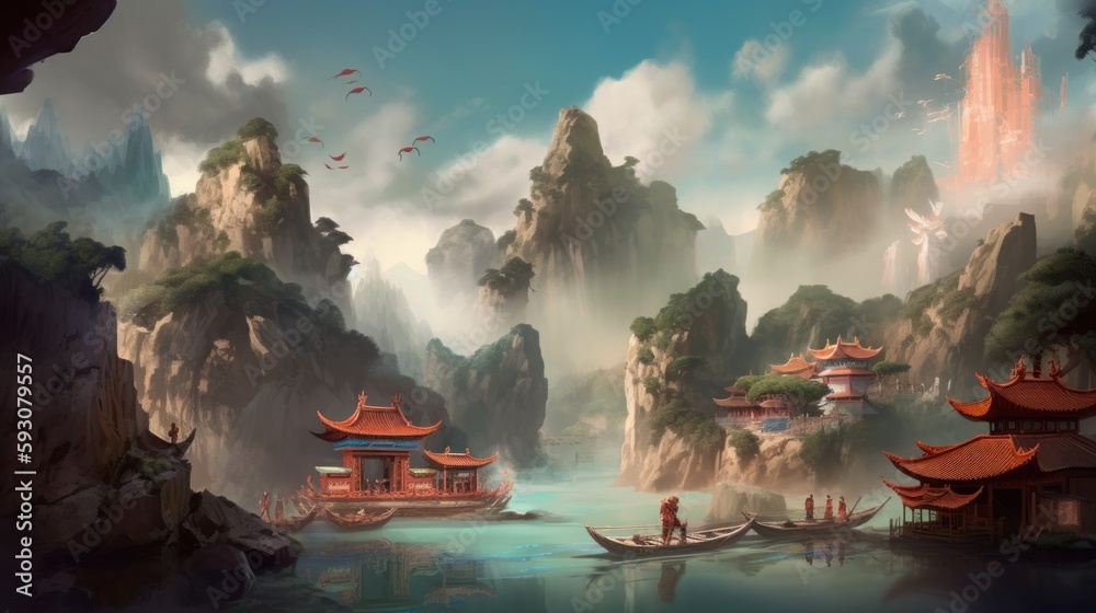 Fototapeta premium Chinese Style Fantasy Art