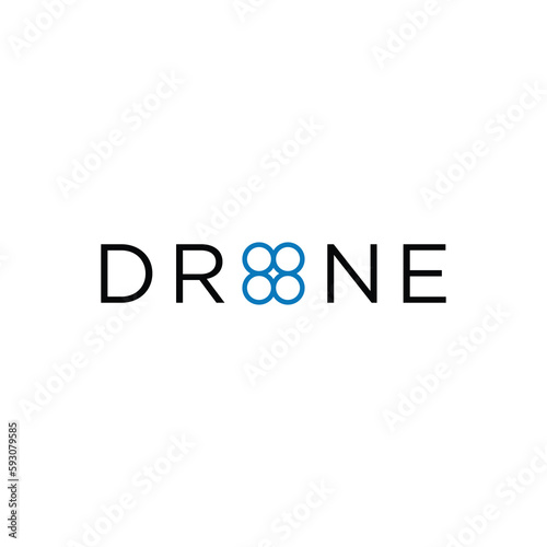 drone logo with typography and abstract design concept