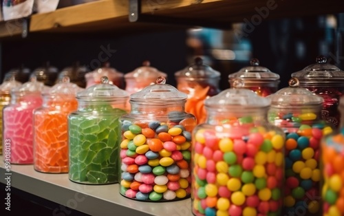 candies in jar. Generative AI