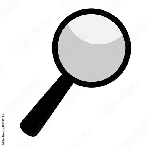 Minimalist investigation magnifying glass, tool for detective, object of thorough research