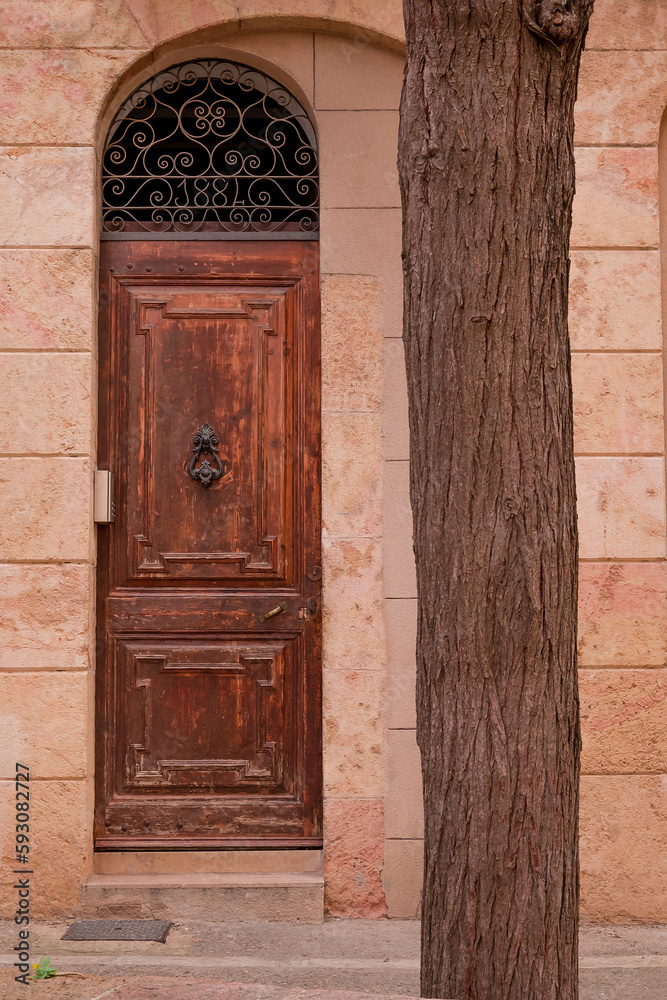 An ancient house doors in old town, Spain An ancient house doors in old town, Spain