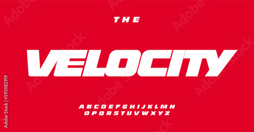Sport alphabet, wide bold italic sans serif letters, modern bicycle font for dynamic logo and headline, contemporary typography, esport typographic design. Vector typeset.