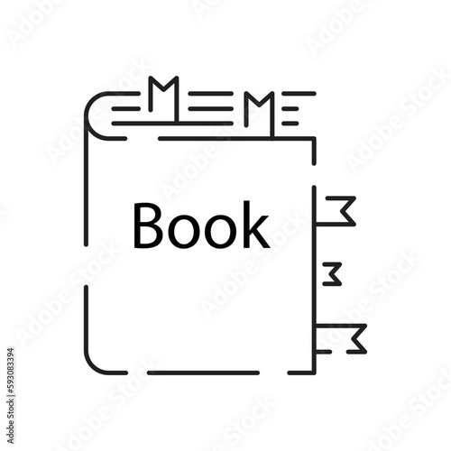 Reading book education. Electron, audio or mobile bookLine icon open book. Vector illustration of back to school, educational supplies