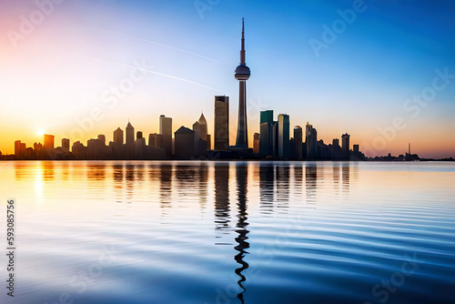 Toronto City ,Tower CN - Created with Generative AI Technology
