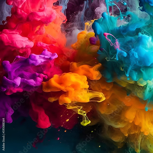A vibrant color spectrum of colors flowing into each other created by Generative AI