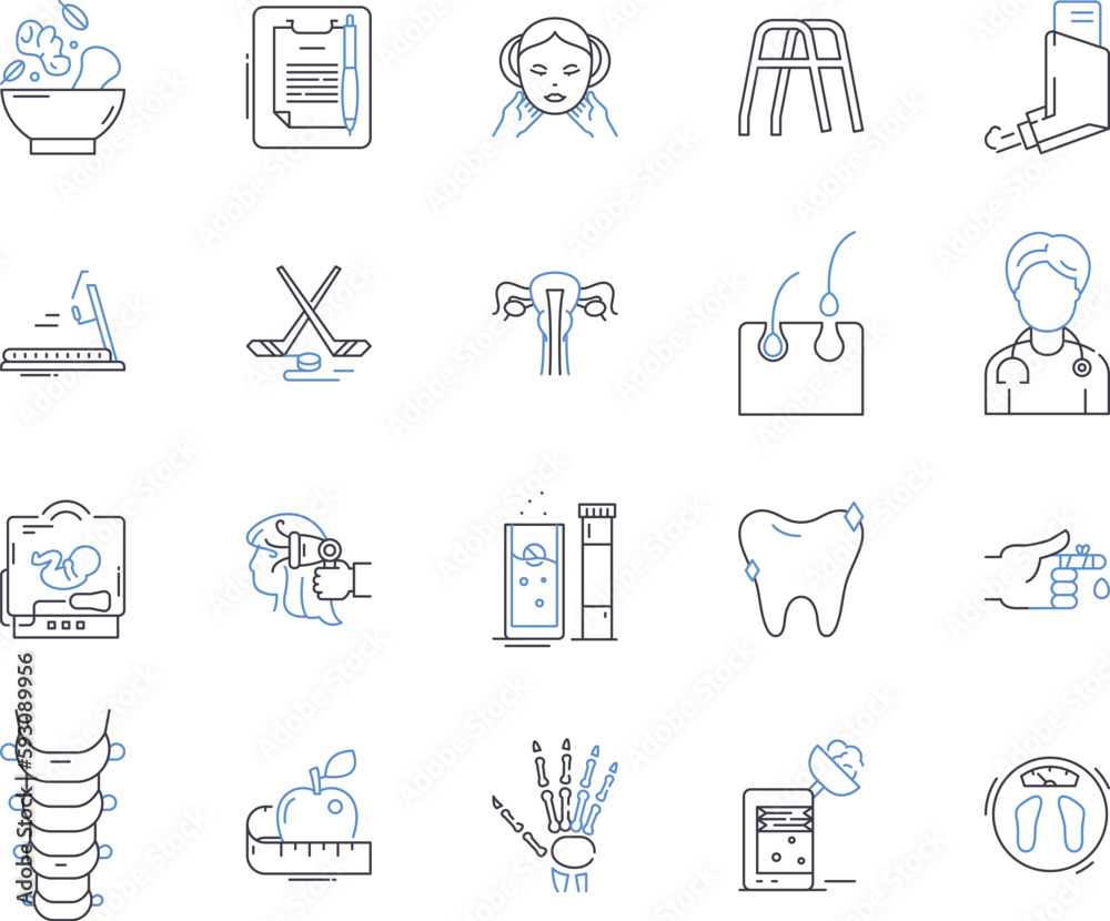 Health tech outline icons collection. Healthtech, Healthcare, Technology, Medical, Wearable, Digital, Telehealth vector and illustration concept set. AI, Bigdata, Robotics linear signs Health tech outline icons collection. Healthtech, Healthcare, Technology, Medical, Wearable, Digital, Telehealth vector and illustration concept set. AI, Bigdata, Robotics linear signs