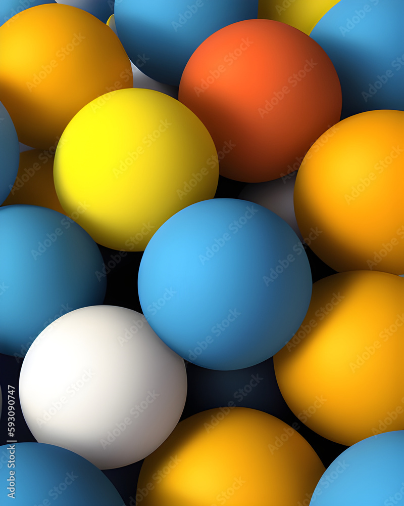 bright 3d illustration from colored balls