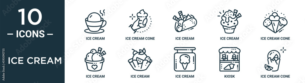 ice cream outline icon set includes thin line ice cream, ice cream ...