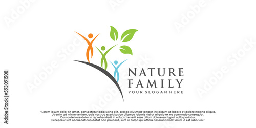 Nature family logo design unique concept Premium Vector Part 1