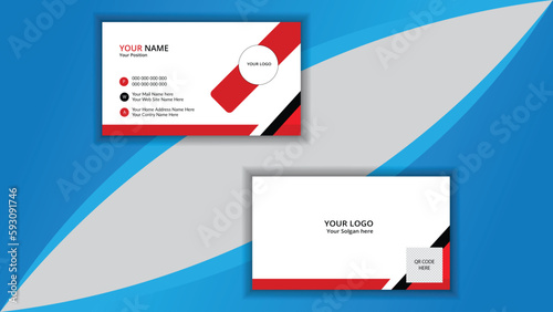 Business card design template, Clean professional business card template, modern and clean style
