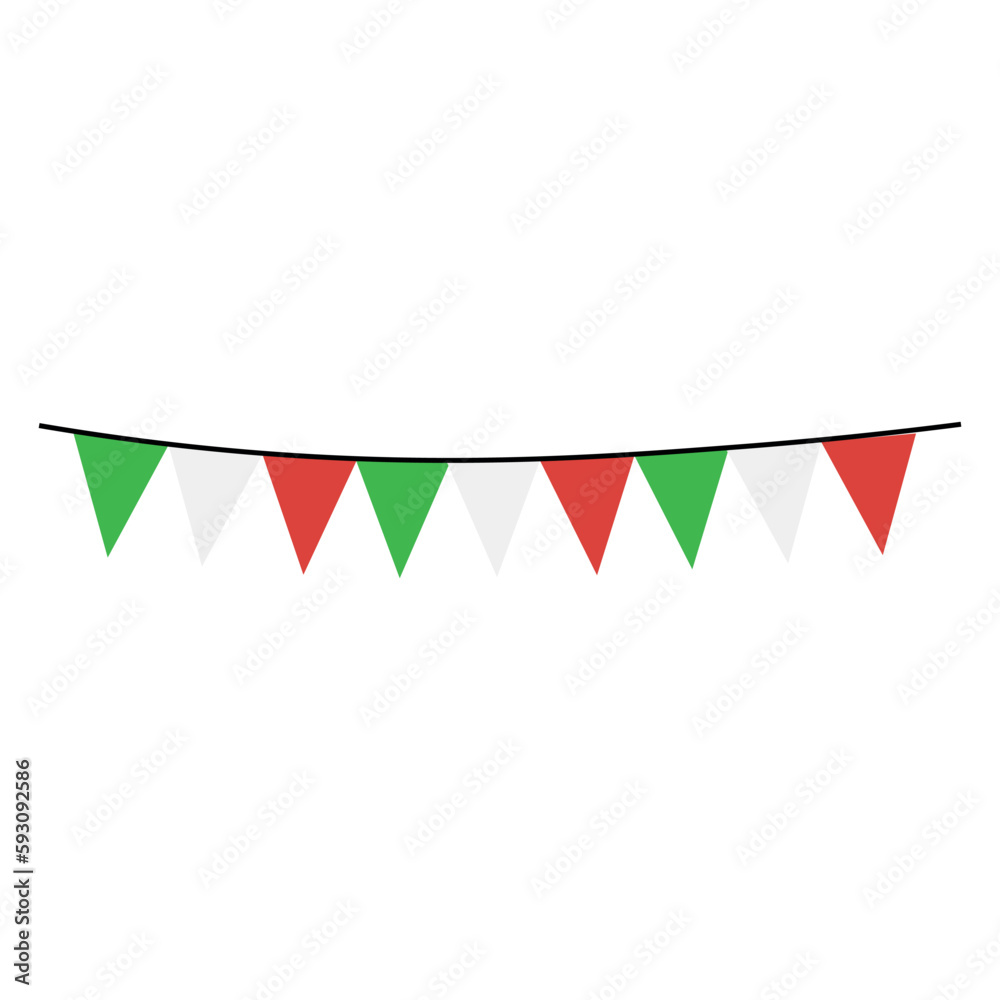 Obraz premium Bunting party flags on white background