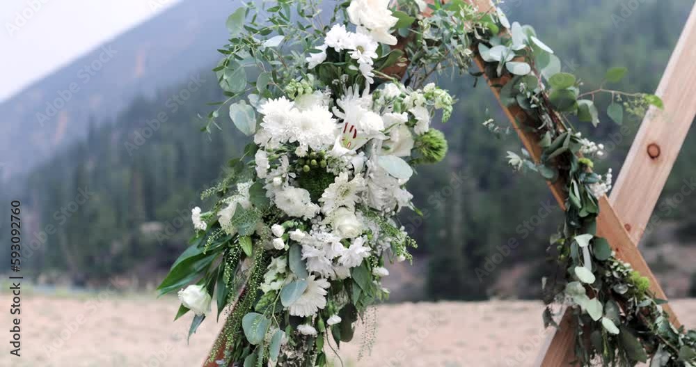 Wedding Altar Flowers Closeup Wedding Altar Flowers Closeup