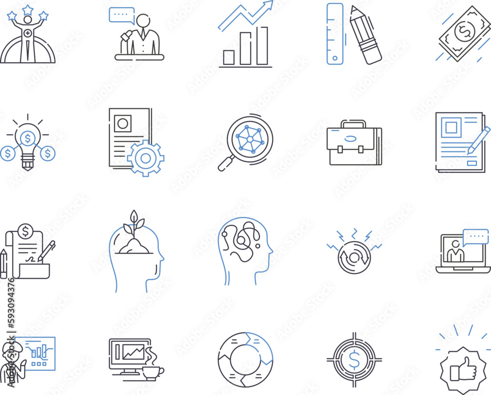 Financial strategy outline icons collection. Finance, Strategy, Investment, Budgeting, Planning, Savings, Wealth vector and illustration concept set. Risk, Profit, Credit linear signs Financial strategy outline icons collection. Finance, Strategy, Investment, Budgeting, Planning, Savings, Wealth vector and illustration concept set. Risk, Profit, Credit linear signs
