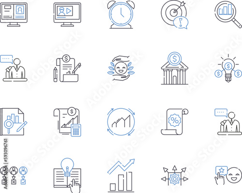 Business audit outline icons collection. Audit, Business, Review, Analysis, Compliance, Accounting, Inspect vector and illustration concept set. Check, Systematic, Adjustment linear signs