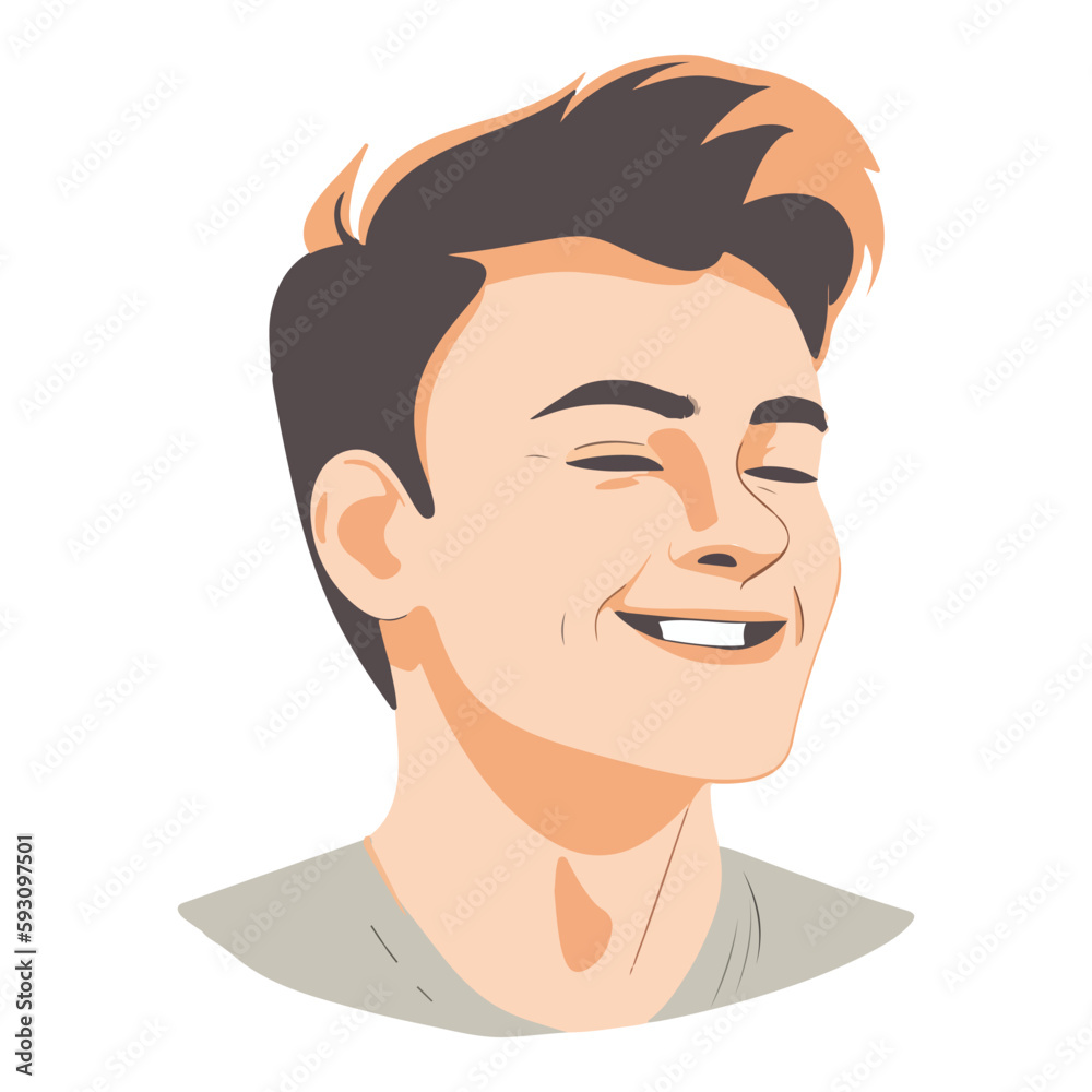 Young Man Character Flat Icon Isolated On White Background Young Man Character Flat Icon Isolated On White Background