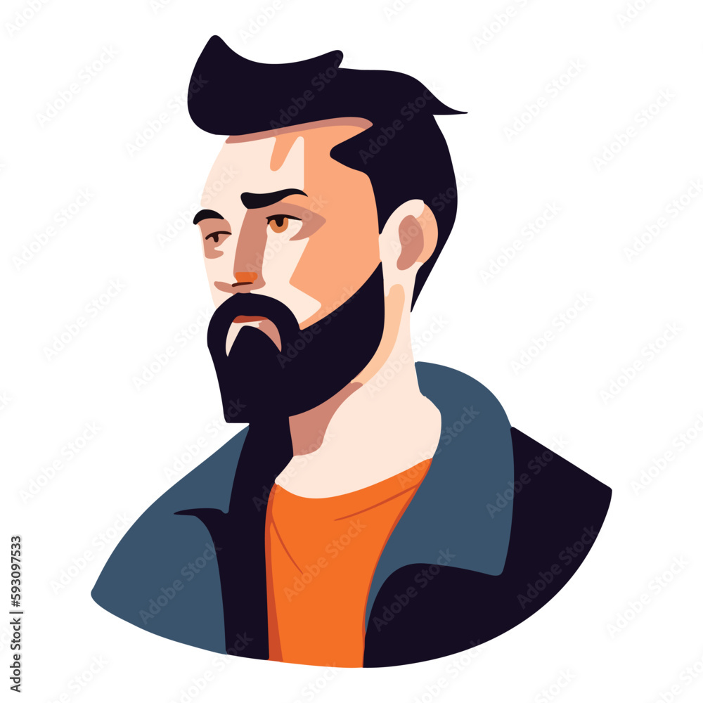 Man Character Flat Icon Isolated On White Background Man Character Flat Icon Isolated On White Background