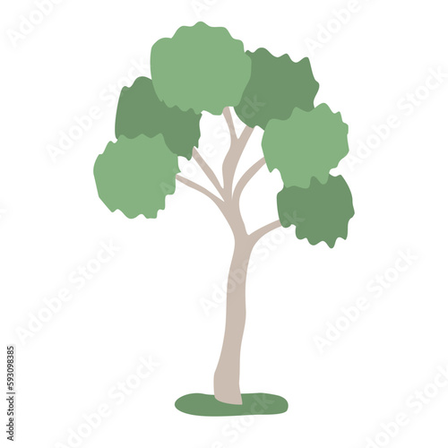 Eucalyptus tree icon flat style vector illustration