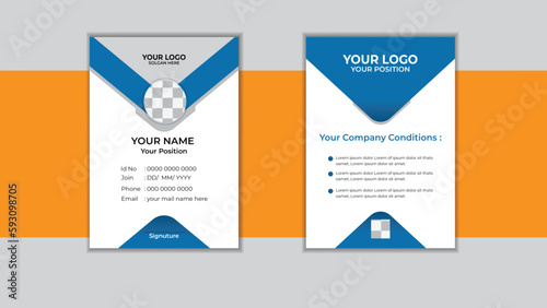 Clean and simple corporate company employee id card Template