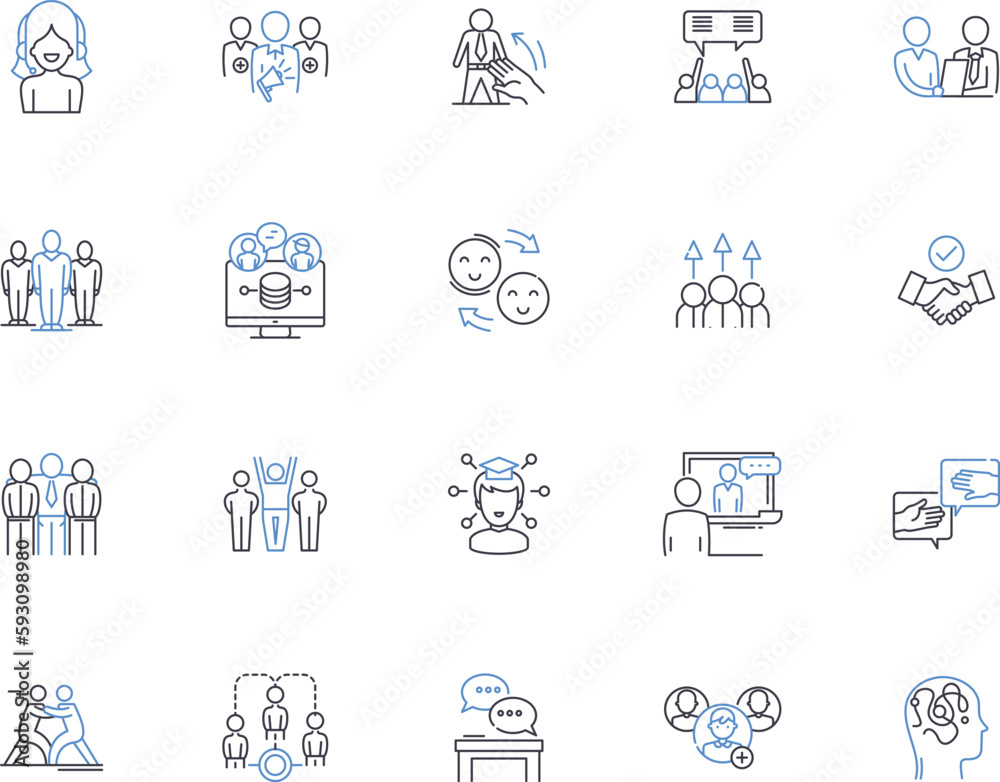 Coaching outline icons collection. Mentoring, Guiding, Instructing, Counselling, Training, LeaderShip, Facilitating vector and illustration concept set. Advisement, Teaching, Teaching linear signs Coaching outline icons collection. Mentoring, Guiding, Instructing, Counselling, Training, LeaderShip, Facilitating vector and illustration concept set. Advisement, Teaching, Teaching linear signs