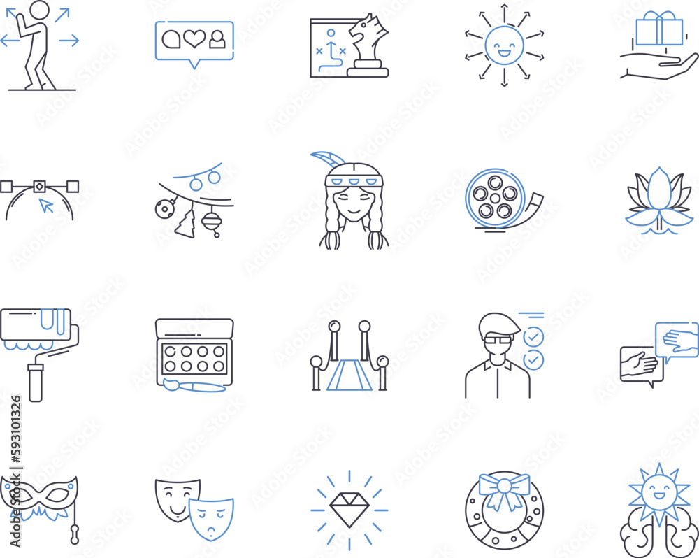 Hobbies and holidays outline icons collection. Sports, Traveling, Fishing, Crafting, Cooking, Reading, Stargazing vector and illustration concept set. Writing, Hiking, Surfing linear signs Hobbies and holidays outline icons collection. Sports, Traveling, Fishing, Crafting, Cooking, Reading, Stargazing vector and illustration concept set. Writing, Hiking, Surfing linear signs