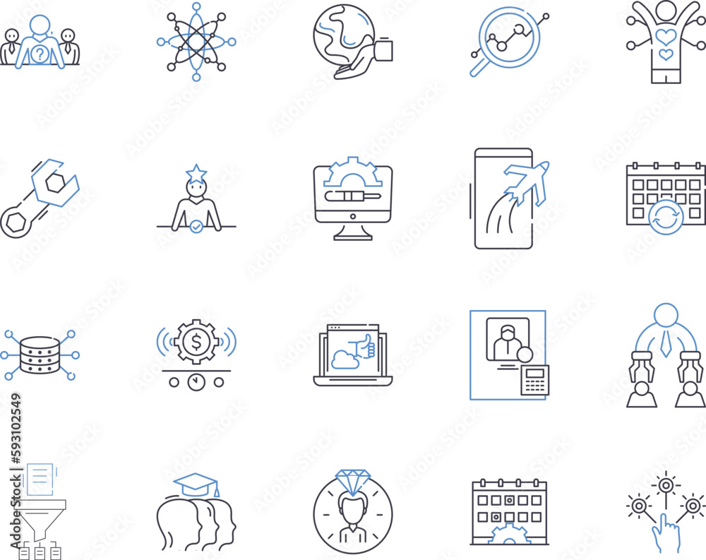 Organizational development outline icons collection. Organization, Development, Change, Management, Process, Learning, Structures vector and illustration concept set. Teams, Culture, Growth linear Organizational development outline icons collection. Organization, Development, Change, Management, Process, Learning, Structures vector and illustration concept set. Teams, Culture, Growth linear