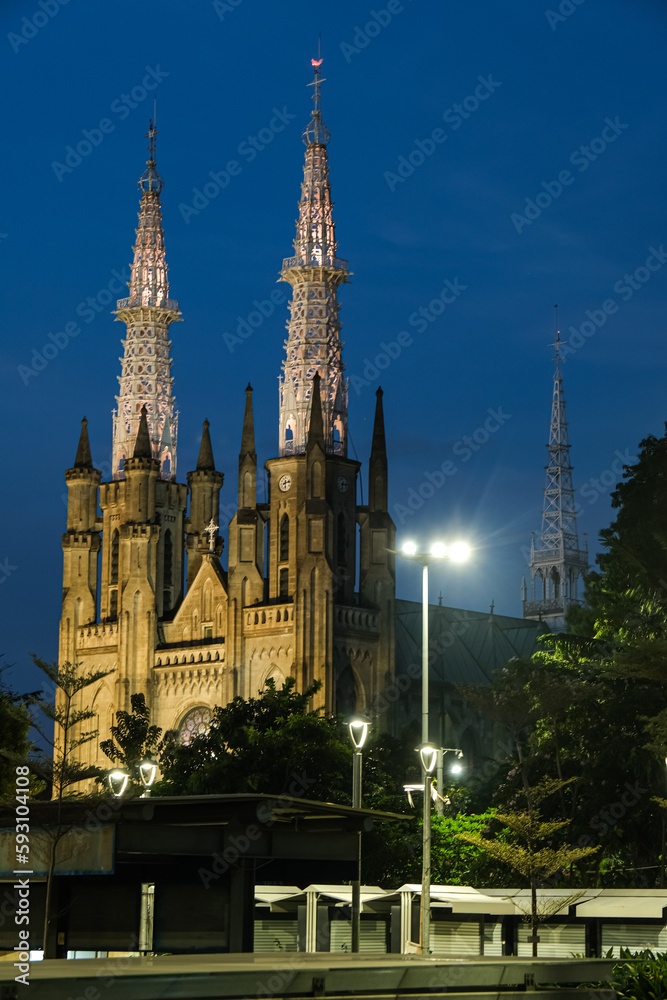 Cathedral Curch in Jakarta Indonesia, selective focus