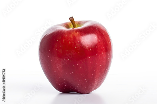 red apple isolated on white. AI generative image.