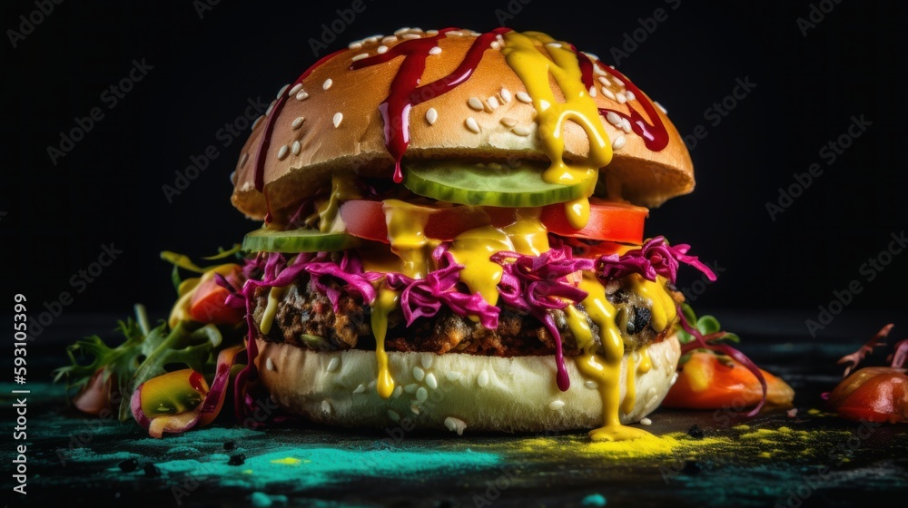 Bold and Daring Burger with Unconventional Toppings
