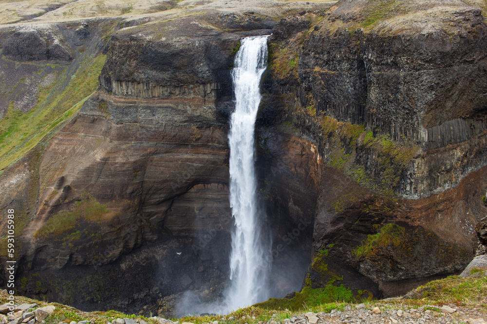 Haifoss Waterfall in the Highlands of Iceland in Spring
Haifoss Waterfall in the Highlands of Iceland in Spring