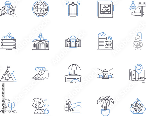 Smart garden outline icons collection. Smart, Garden, Automated, Intelligent, Connected, Planting, Watering vector and illustration concept set. Monitoring, Soil, Growing linear signs