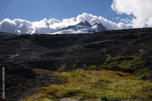 The Andes mountains. View of Tronador hill peak in Patagonia Argentina. photo