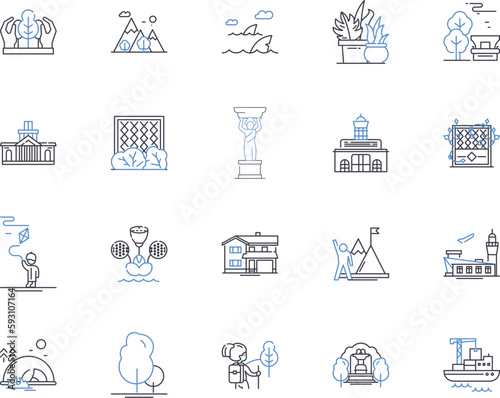 Smart garden outline icons collection. Smart, Garden, Automated, Intelligent, Connected, Planting, Watering vector and illustration concept set. Monitoring, Soil, Growing linear signs