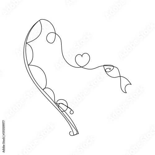 Continuous one line drawing of a fish on a rod. Fishing hobby concept. Simple vector illustration
