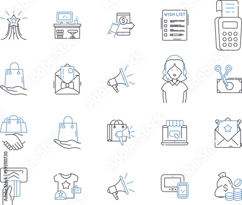 Store and meal outline icons collection. store, meal, restaurant, bistro, cafe, diner, brasserie vector and illustration concept set. trattoria, pub, bar linear signs
