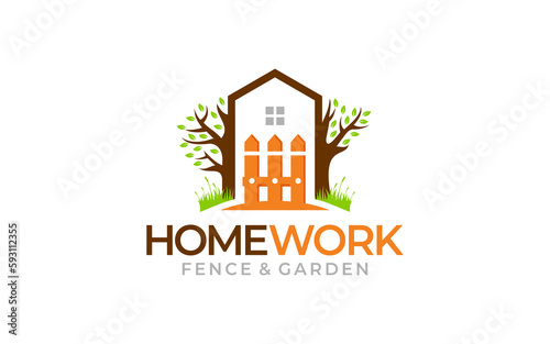 Illustration graphic vector of home fence solutions logo design template