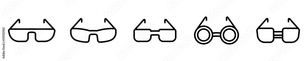 Conjunto de iconos de gafas de diferentes estilos. accesorio de vestir. Ilustración vectorial