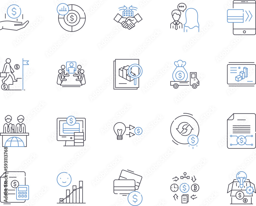 Risk management outline icons collection. Management, Risk, Strategy, Compliance, Analysis, Mitigation, Security vector and illustration concept set. Planning, Reduce, Controls linear signs