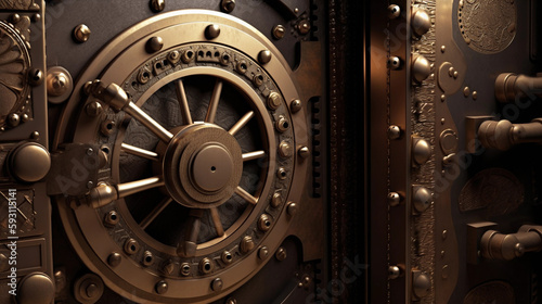 old safe door of a bank