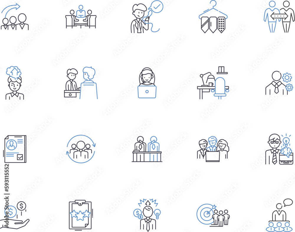 Office people outline icons collection. Office, People, Workers, Staff