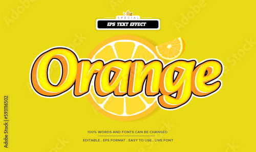 Orange Text effect editable