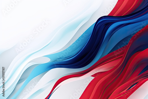 Abstract red white and blue patriotic background created with Generative AI technology
