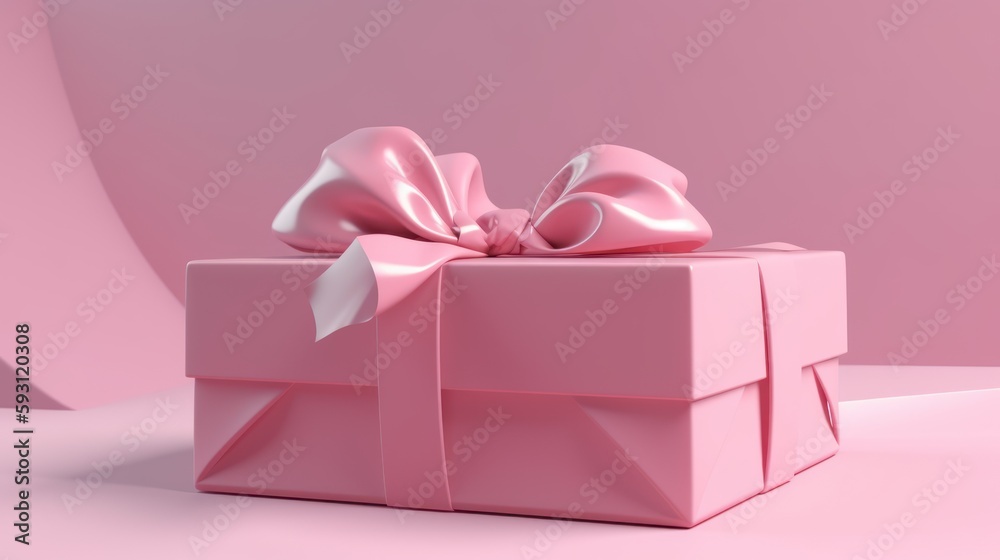 Obraz premium Pink Gift Package for Special Occasions and Holidays. Mothers Day. Valentines Day.