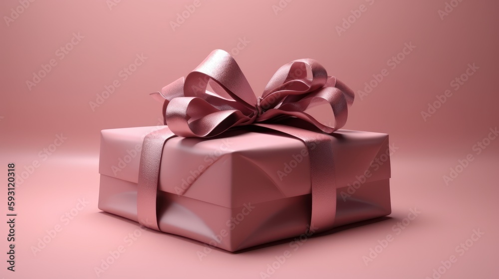 Obraz premium Pink Gift Package for Special Occasions and Holidays. Mothers Day. Valentines Day.