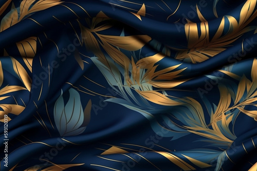 Luxury brazilian themed style silk fabric, elegant seamless pattern, realistic light and shadow background, photorealistic wallpaper, generative ai © PATTERNS FOR YOU