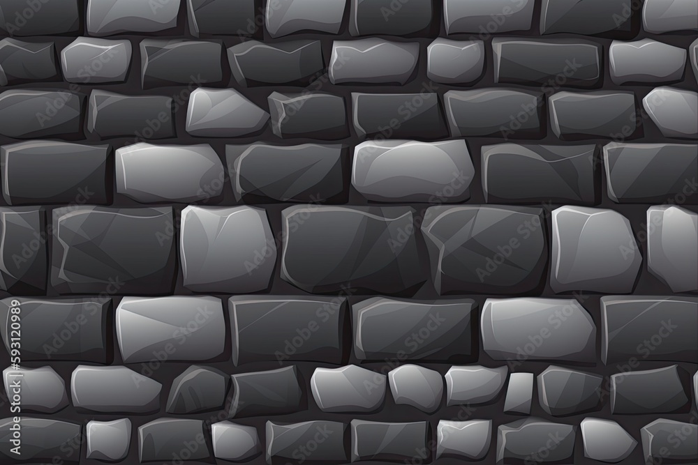 textured black and white stone wall background. Generative AI