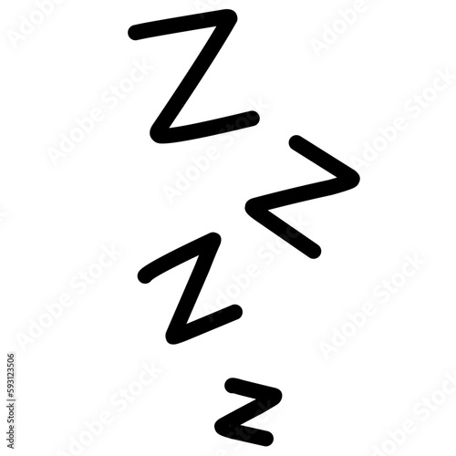 ZZZ  ZZZZ doodle bed sleep snore icons. Vector signs of nap  rest  dream or relax sound  comic book text sound effects with ZZZ lettering  apnea snoring  sleep  dream  nap or slumber isolated symbol