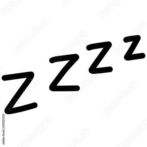 ZZZ  ZZZZ doodle bed sleep snore icons. Vector signs of nap  rest  dream or relax sound  comic book text sound effects with ZZZ lettering  apnea snoring  sleep  dream  nap or slumber isolated symbol