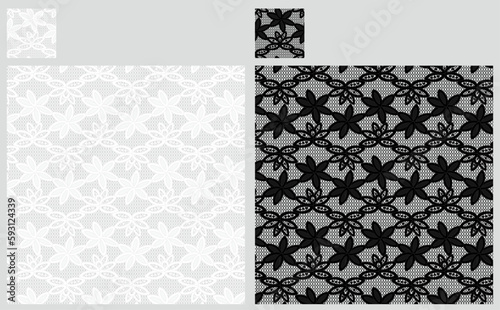 Seamless flower lace pattern Vector Image. Fashion Illustration  -Illustrator CC