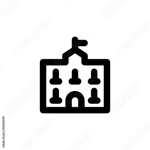 school building line icon