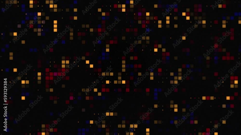 High tech digital animation with squares and dots for use as a background